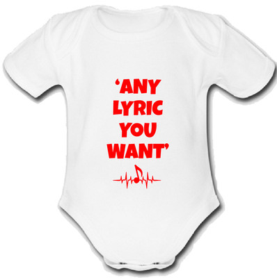 Aimee @ Carty babygrow Baby vest grow music present custom LYRIC RED