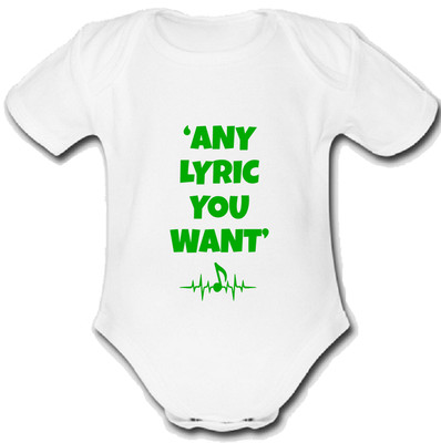 TELLY @ GRAVE babygrow Baby vest grow music gift custom LYRICS GREEN
