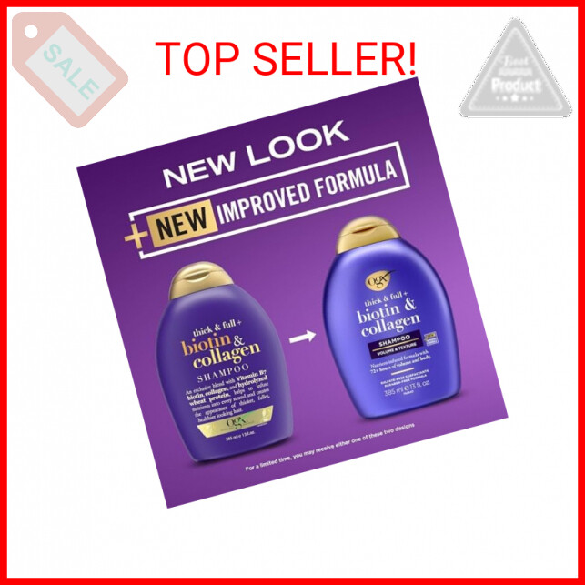 OGX Thick & Full + Biotin & Collagen Volumizing Shampoo for Thin Hair, Thickenin