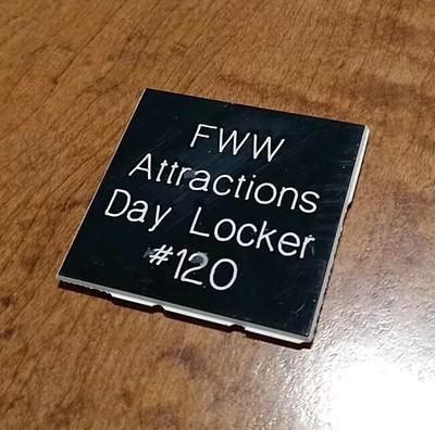 EPCOT FUTURE WORLD WEST ATTRACTION Disney World Cast Member Locker Tag Sign Prop