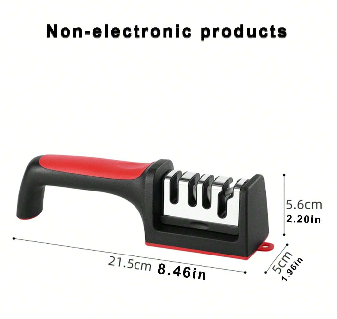 1 PC 4-Stage Knife & Scissor Sharpener - High Carbon Stainless Steel Tool!