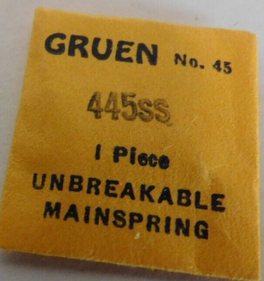 Gruen 445 Part # 45 Mainspring original. New Old Stock