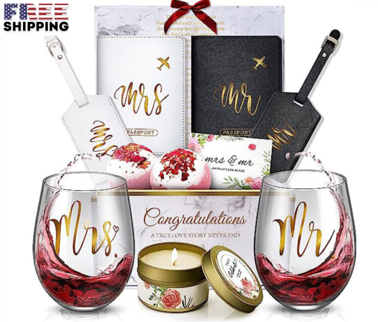 Wedding Gift Mr & Mrs Travel Gift SET Spa Set for Bride Groom Couples Honeymoon