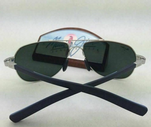 Pre-owned Maui Jim Guardrails Sunglasses Mj 327-17 Silver Frame With Polarized Grey Lenses In Gray