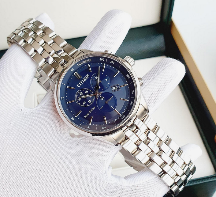 Pre-owned Citizen Eco-drive Chronograph Date Display At2141-52l Sapphire Men's Watch