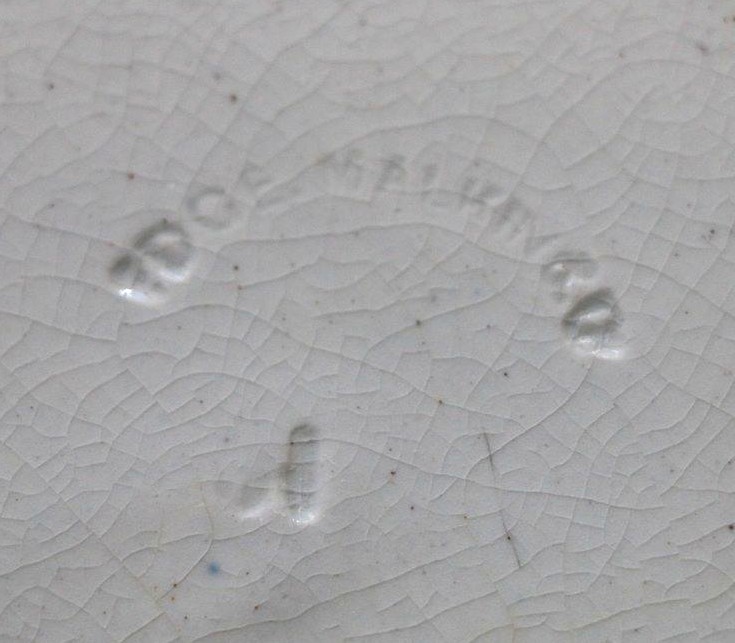 LARGE STAFFORDSHIRE SPATTERWARE SPONGEWARE EDGE & MALVIN (1870-1902) FRUIT BOWL