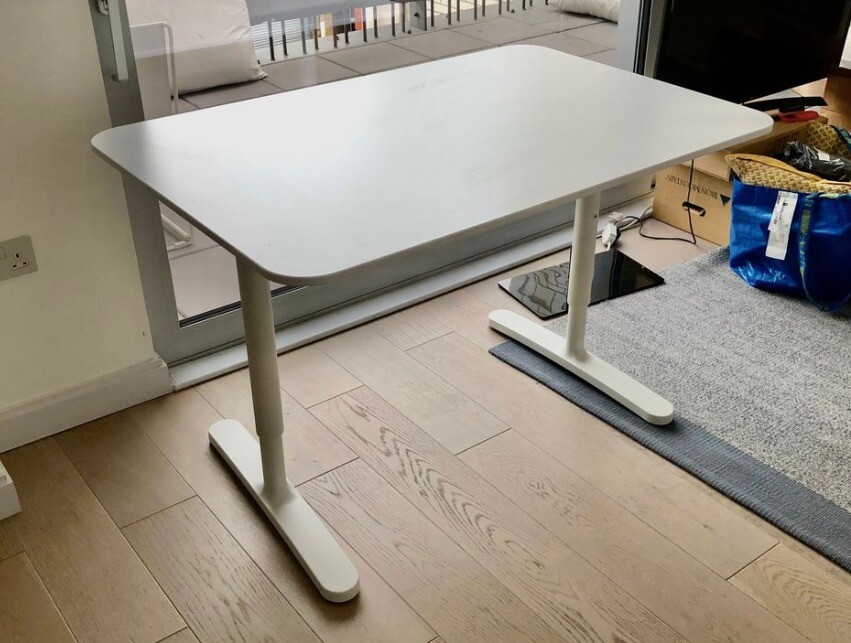 Ikea Desk Bekant White 160x80cm Height adjustable in Camden, London