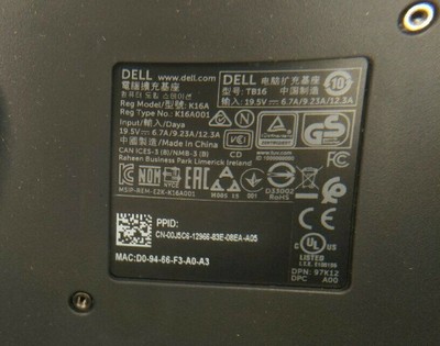 Dell Thunderbolt TB16 K16A USB 3.0 HDMI DP Docking Station w/ Charger. BRAND NEW