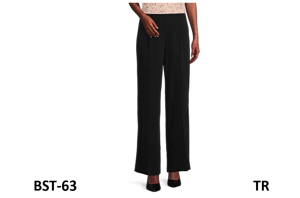 Anne Klein Women's Crepe de Chine High Rise Wide Leg Side Zip Pant, Asphalt, 12