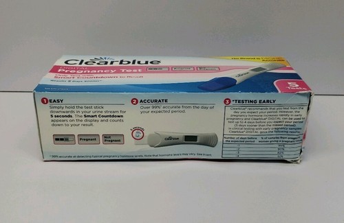 Clearblue Digital Pregnancy Tests Smart Countdown 5 Tests Exp 11/19