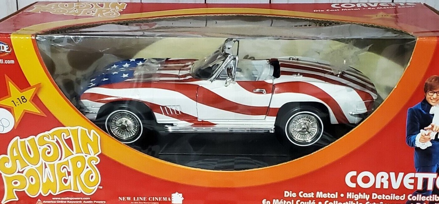 ミニカー 1967 Chevrolet Corvette Convertible 1/18, ( it ) 1967 Corvette roadster , Austin Powers , red