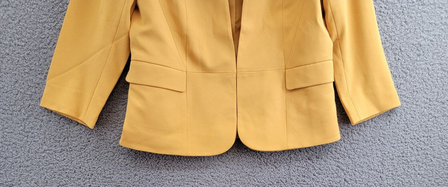 Kasper Collarless Open-Front Long-Sleeve Jacket Women's M Golden Signature Solid - Picture 4 of 16