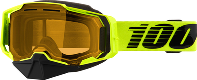 100-Percent Armega Snowmobile Goggle Neon Yellow with Yellow Lens - Part 50007-1