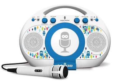 Singing Machine iSM398BT Bluetooth Tablet Karaoke Machine, Blue/White