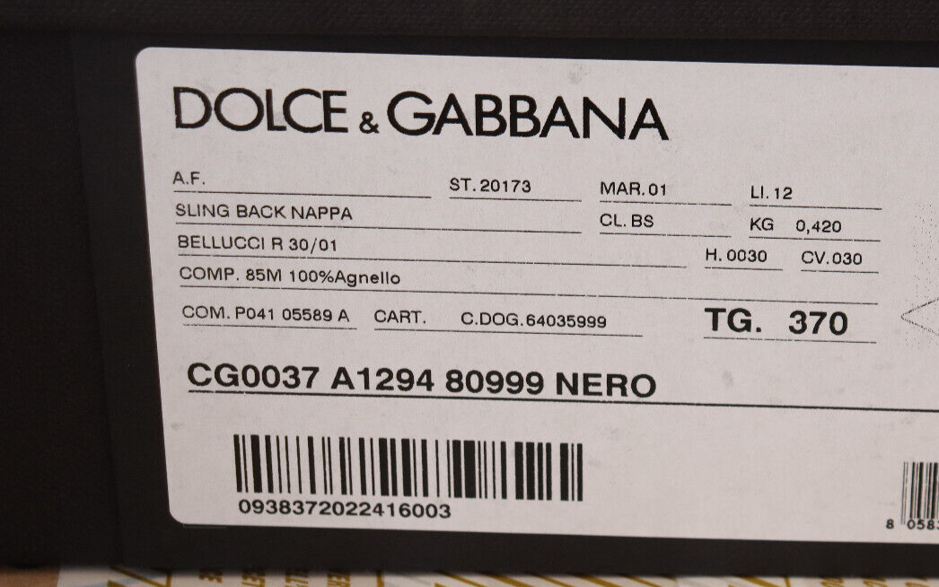 

DOLCE - GABBANA Обувь Черные кожаные туфли-лодочки на каблуке с пяткой на пятке EU38 / US7,5 Рекомендуемая розничная цена 800 долларов США, Черный