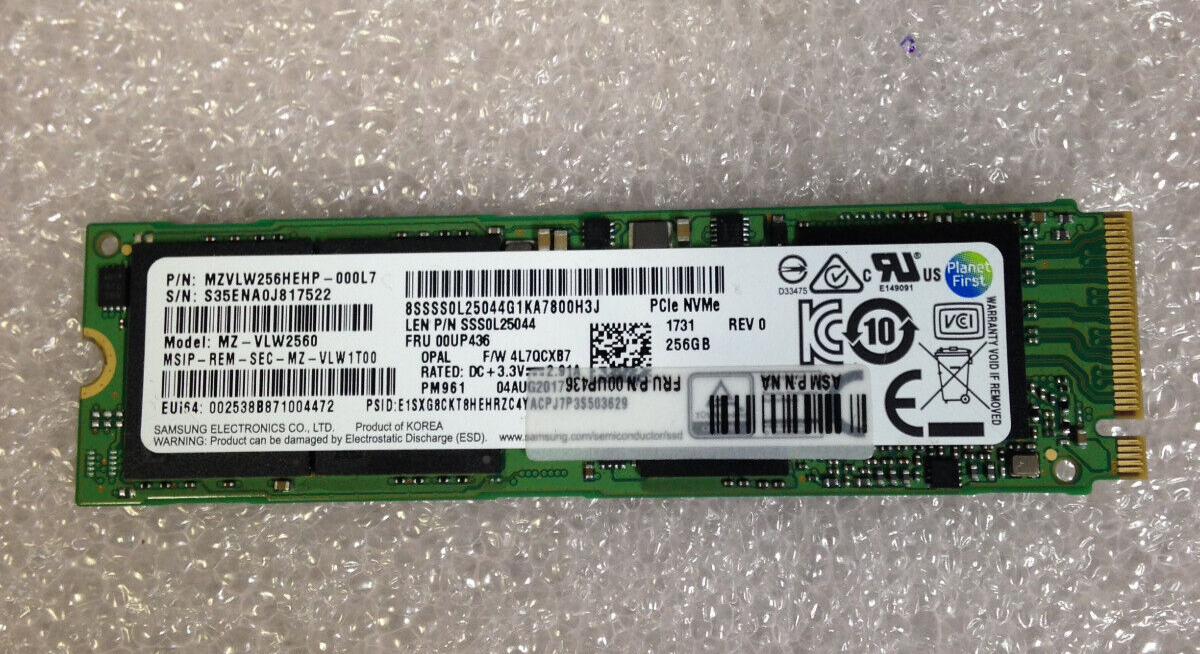 MZ-VLW2560 NVMe PCIe M.2 MZVLW256HEHP-000L7, 00UP436 SSD
