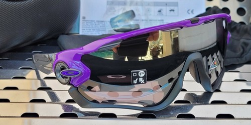 Pre-owned Oakley Jawbreaker 9290-4731 Sunglasses Electric Purple W/prizm Black Iridium