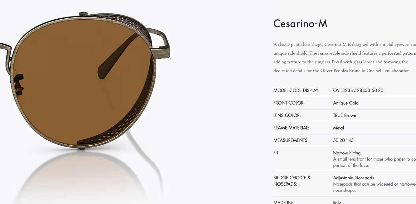 Pre-owned Oliver Peoples Brunello Cucinelli Collection Cesarino 50mm Msrp$799 Great Gift In G-15
