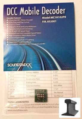 SoundTraxx ~ New 2024 ~ DCC Motor Decoder 8 Pin ~ Hyperlight ~ MC1H102P8 ~852001