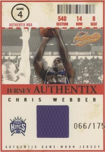 2004-05 Fleer Authentix - Chris Webber #JA-CW