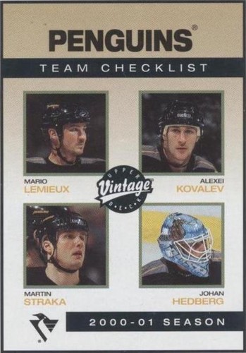 2001-02 Upper Deck Vintage - Alex Kovalev Johan Hedberg Mario Lemieux #208