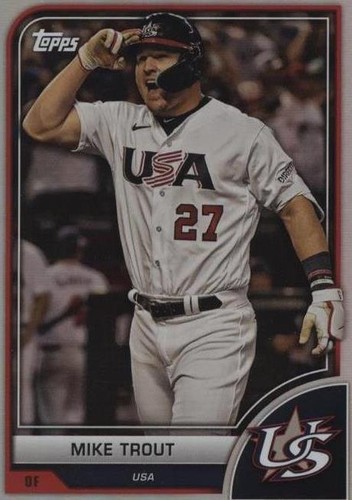 8x10 Photo MIKE TROUT 2023 World Baseball Classic WBC TEAM USA