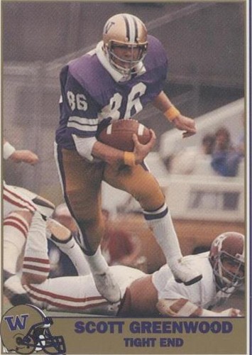 1992 Pacific Washington Huskies Football Greats Scott Greenwood #74