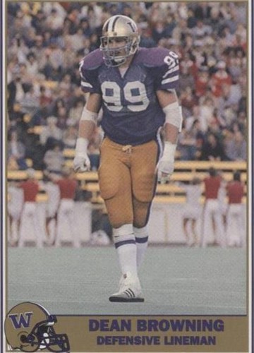 1992 Pacific Washington Huskies Football Greats Dean Browning #73