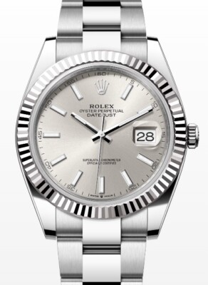 Pre-owned Rolex Datejust 126334 2023 Complete Oyster Silver Dial Men's Watch 41mm
