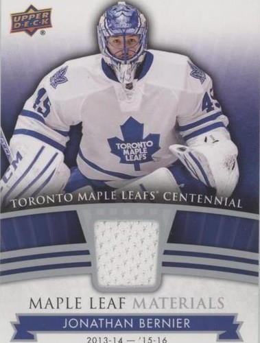 2017 Upper Deck Toronto Maple Leafs Centennial - Jonathan Bernier #ML-BE