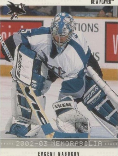 2002-03 In the Game Be A Player Memorabilia - Evgeni Nabokov #14