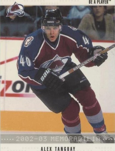 2002-03 In the Game Be A Player Memorabilia - Alex Tanguay #17