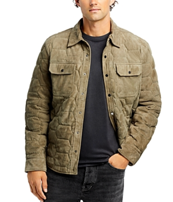 Pre-owned Blanknyc Over The Moon Suede Hex Quilted Jacket, Green