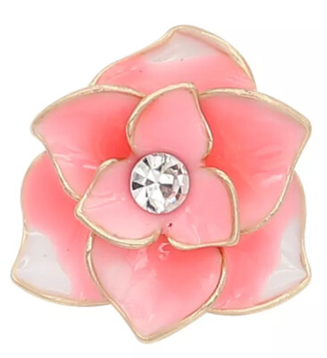 Snaps Jewelry Gold Plated Purple Enamel Flower 18-20mm Fits Ginger Charms Items