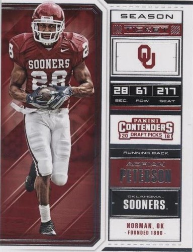 2018 Panini Contenders Draft Picks Adrian Peterson #4
