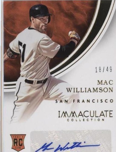 2016 Panini Immaculate Collection - Mac Williamson #RA-MW