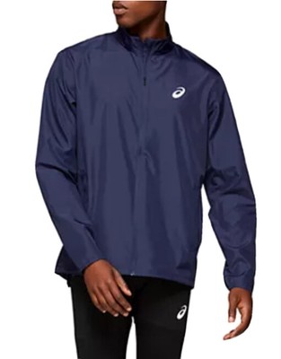 NEW ASICS Reflective Light Woven Jacket Mens Small Peacock Blue Retail $65