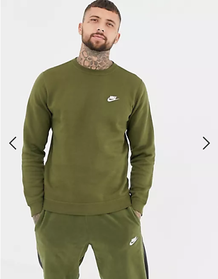 Nike Club Swoosh Green Crew Sweatshirt Jumper eBay
