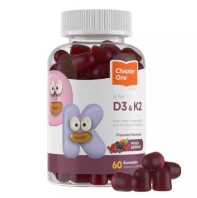 Zahler Chapter One Vitamin D3 & K2 Gummies - 1000IU of D3 & 45MCG of K2 60CT