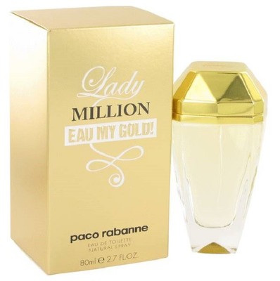 LADY MILLION EAU MY GOLD * Paco Rabanne 2.7 oz / 80 ml EDT Women Perfume Spray