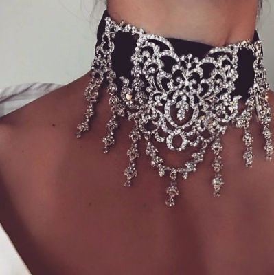 Thick rhinestone choker deals