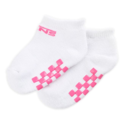 ONE PAIR VANS OFF THE WALL INFANT 0 12 MONTHS WHITE PINK CHECKERED SOCKS WALK