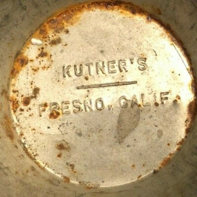 Vintage Steel Kutner's Fresno, CA - Bait Cup? c1920's-30's