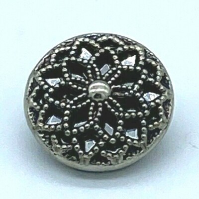 Repousse Stamped Pierced Button 34 Vintage LOCK /& KEY Metal Button