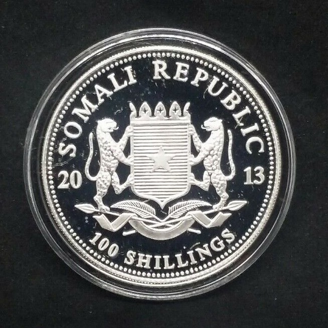 2013 100 Shillings Somalia Silver Elephant 1 oz .999 Fine Silver Free Shipping!