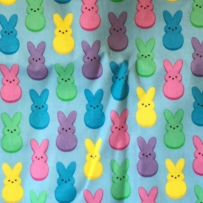 WOMEN'S BOUFFANT STYLE SURGICAL Scrub HAT,FUN BRIGHT  EASTER RABBIT PEEPS