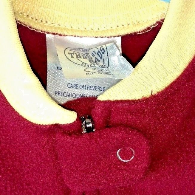 Florida State Seminoles FSU Infant 6-9 Months Garnet Fleece Footed Sleeper PJ's