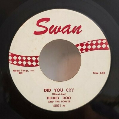 Dickey Doo and the Don'ts  DID YOU CRY / CLICK CLACK (R&R 45) #4001 PLAYS VG+