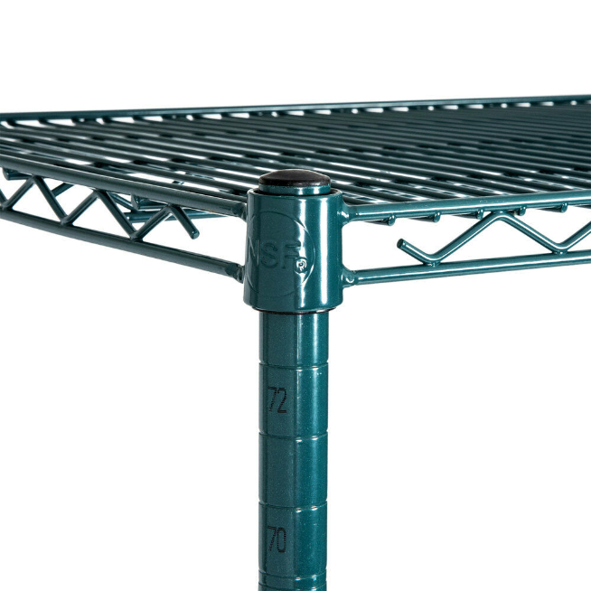 Heavy Duty GREEN Rust Proof Metal Wire Walk In Cooler 5 Shelf Rack Commercial