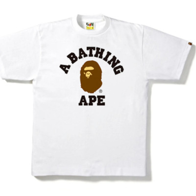 Bape OG College Tee A Bathing Ape White T-Shirt Authentic Size M,L,XL